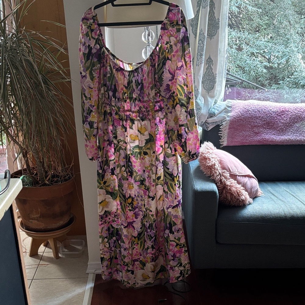 H&M Multicolor Floral Long Sleeve Dress